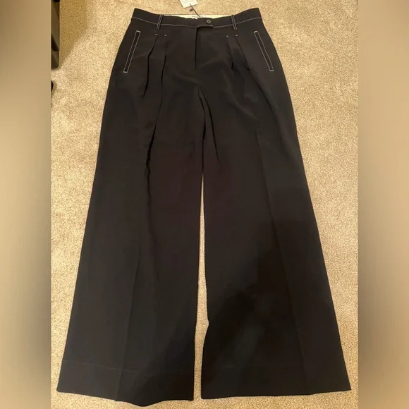M.M. LaFleur The Bia Pleated Trouser - Everyday Crepe with Topstitch 14 NWT - Picture 6 of 7